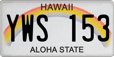 HI license plate YWS153
