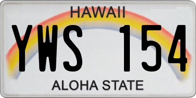 HI license plate YWS154
