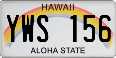HI license plate YWS156