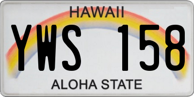 HI license plate YWS158