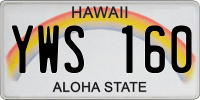 HI license plate YWS160