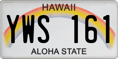 HI license plate YWS161