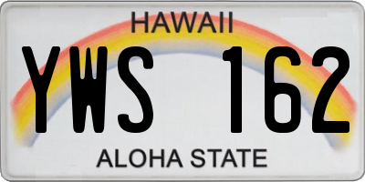HI license plate YWS162