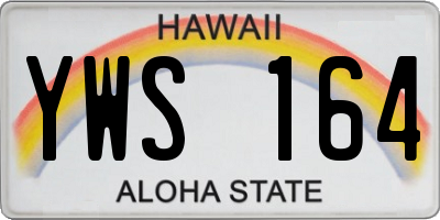 HI license plate YWS164