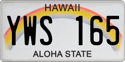 HI license plate YWS165