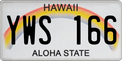 HI license plate YWS166