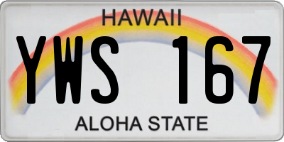 HI license plate YWS167