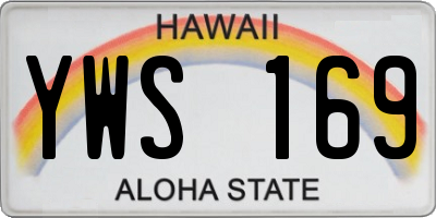 HI license plate YWS169