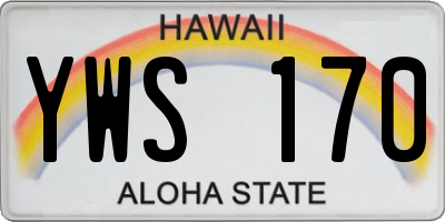 HI license plate YWS170