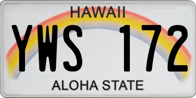 HI license plate YWS172
