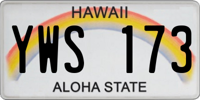 HI license plate YWS173