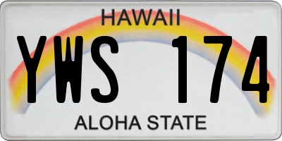 HI license plate YWS174