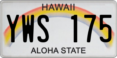 HI license plate YWS175