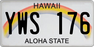 HI license plate YWS176