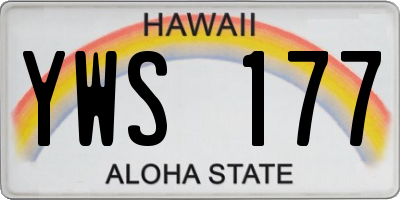 HI license plate YWS177