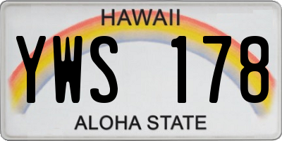 HI license plate YWS178