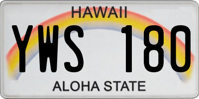 HI license plate YWS180