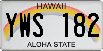 HI license plate YWS182