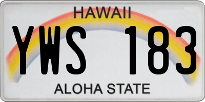 HI license plate YWS183