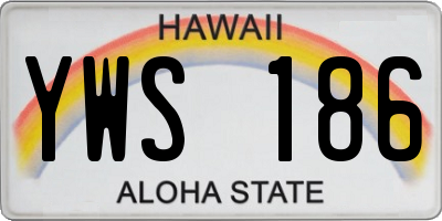 HI license plate YWS186