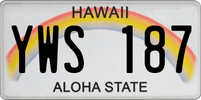 HI license plate YWS187