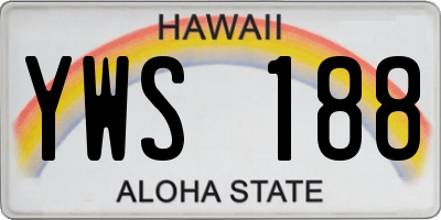 HI license plate YWS188