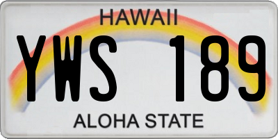 HI license plate YWS189