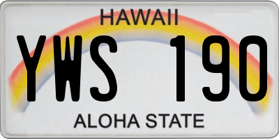 HI license plate YWS190