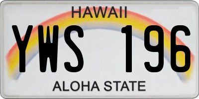 HI license plate YWS196