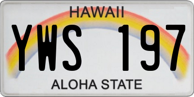 HI license plate YWS197