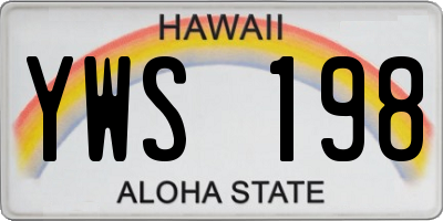 HI license plate YWS198