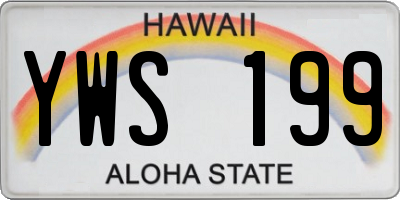 HI license plate YWS199