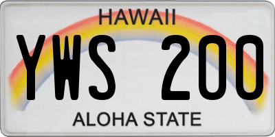 HI license plate YWS200