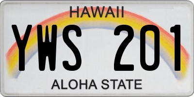 HI license plate YWS201