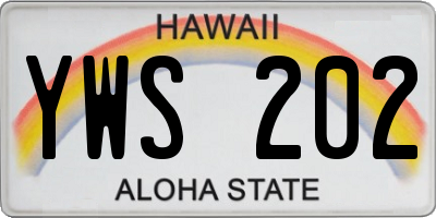 HI license plate YWS202