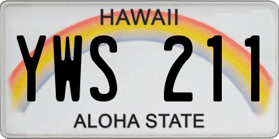 HI license plate YWS211
