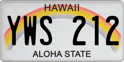 HI license plate YWS212