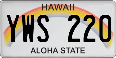 HI license plate YWS220