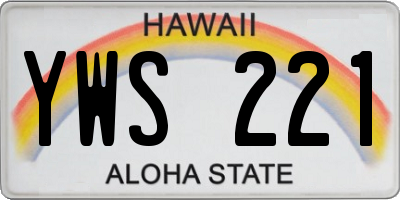 HI license plate YWS221