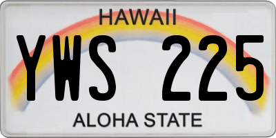 HI license plate YWS225
