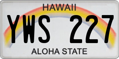 HI license plate YWS227