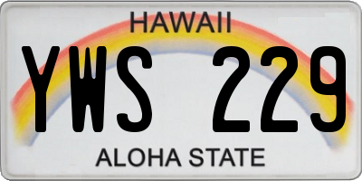 HI license plate YWS229
