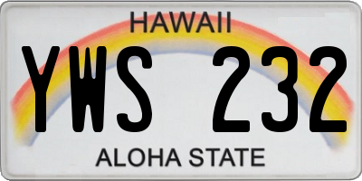 HI license plate YWS232