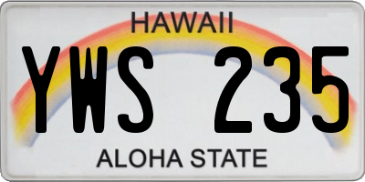 HI license plate YWS235