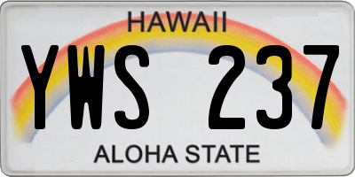 HI license plate YWS237