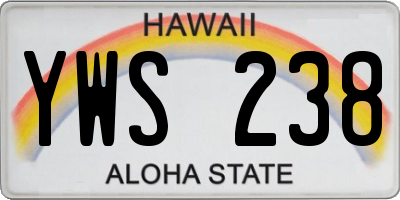 HI license plate YWS238