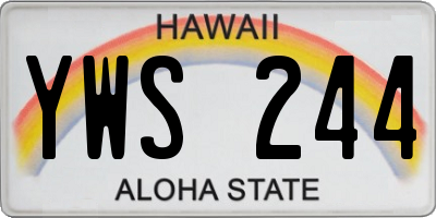 HI license plate YWS244