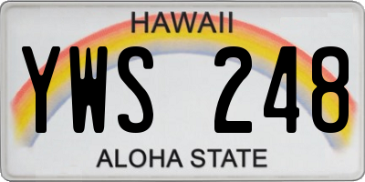 HI license plate YWS248