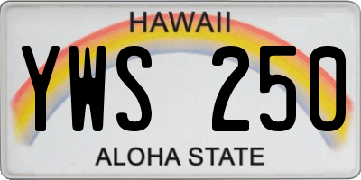 HI license plate YWS250