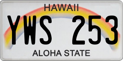 HI license plate YWS253